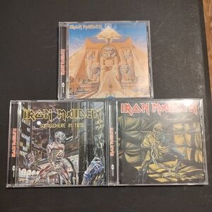 Iron Maiden CD Lot 3 Powerslave Piece of Mind Somewhere In Time Tested Pre-owned